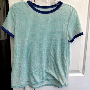 Burn out light blue tee